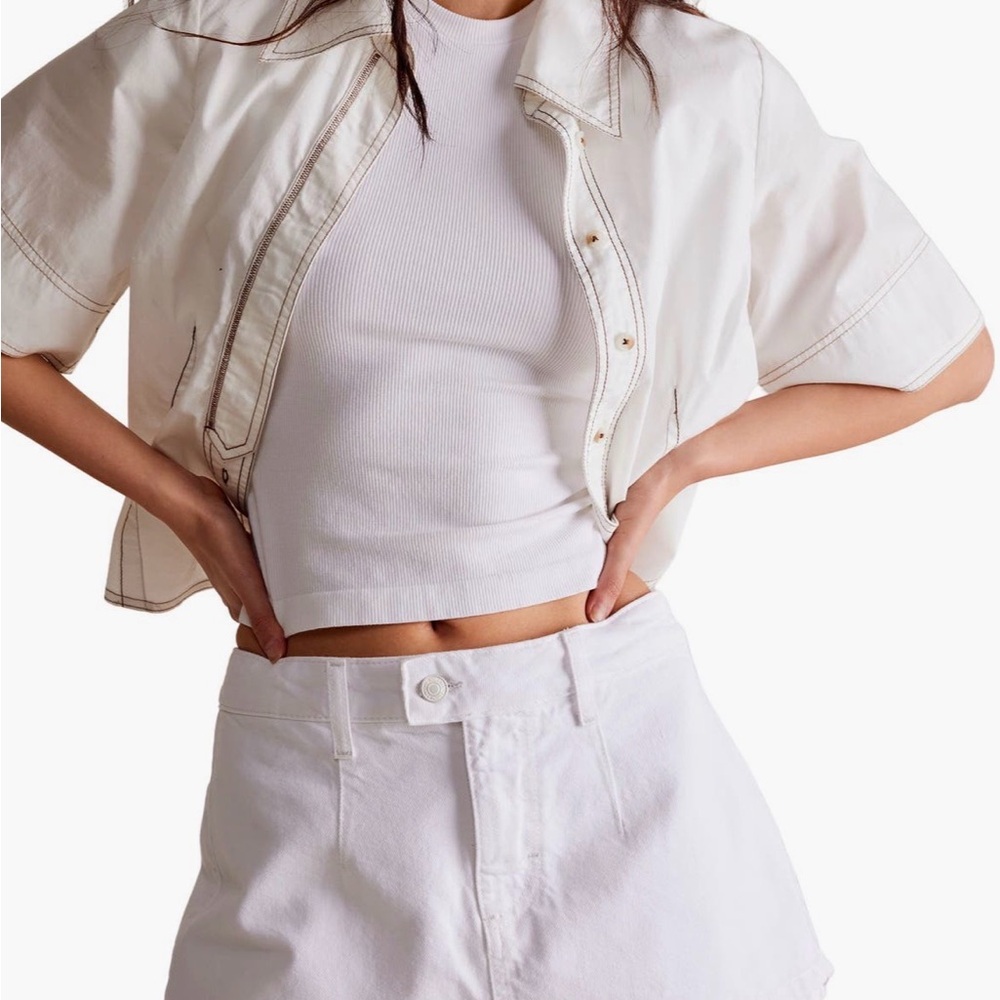 We The Free White High-Waist Skort
